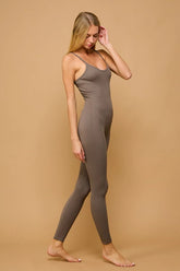 Grey Ribbed Catsuit body suit
